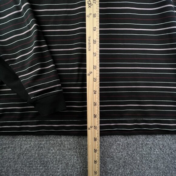 Nike Golf Mens Long Sleeve Stretch Spandex Polo Shirt XL Striped Black Red White - Picture 3 of 14